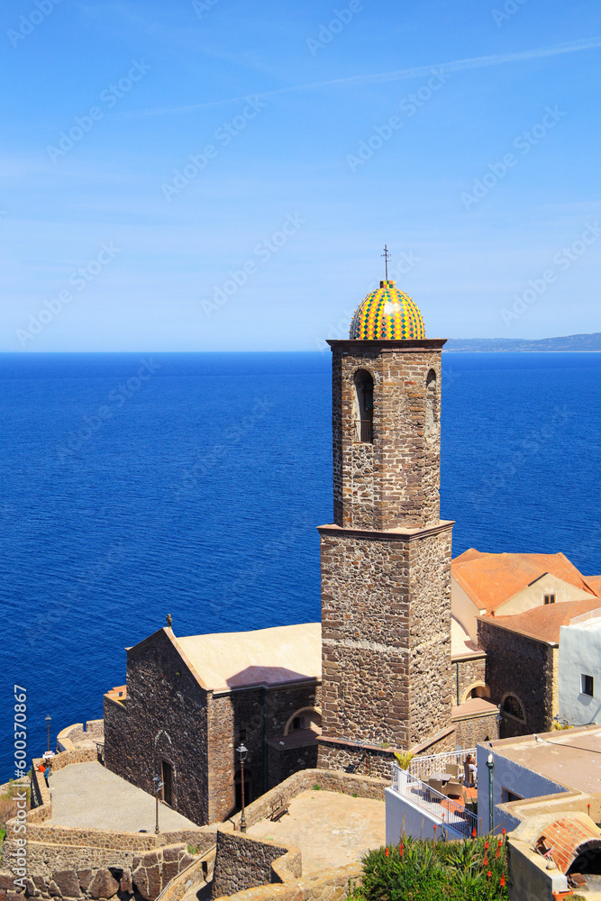 Bell Tower and Co-Cathedral from the church Sant Antonio Abate at Castello dei Doria (Castle of Doria), Sardinia Bell Tower and Co-Cathedral from the church Sant Antonio Abate at Castello dei Doria (Castle of Doria), Sardinia