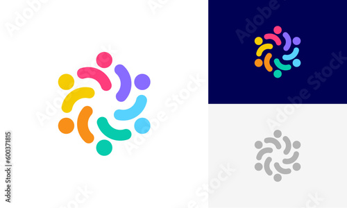 Community people, social community, human family logo abstract design vector
