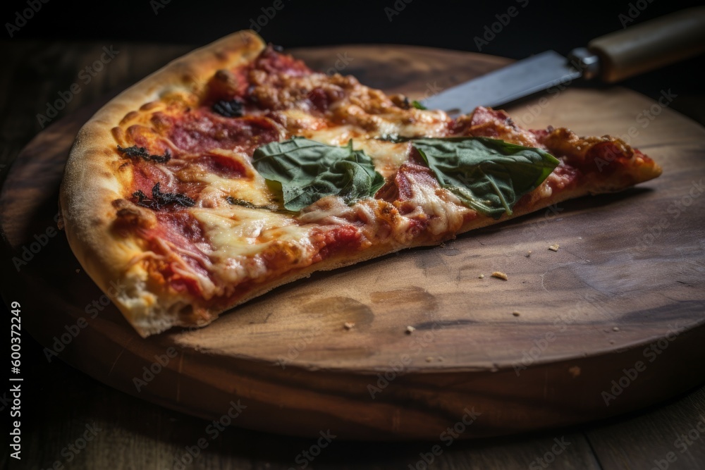 Slice rustic pizza. Generate Ai