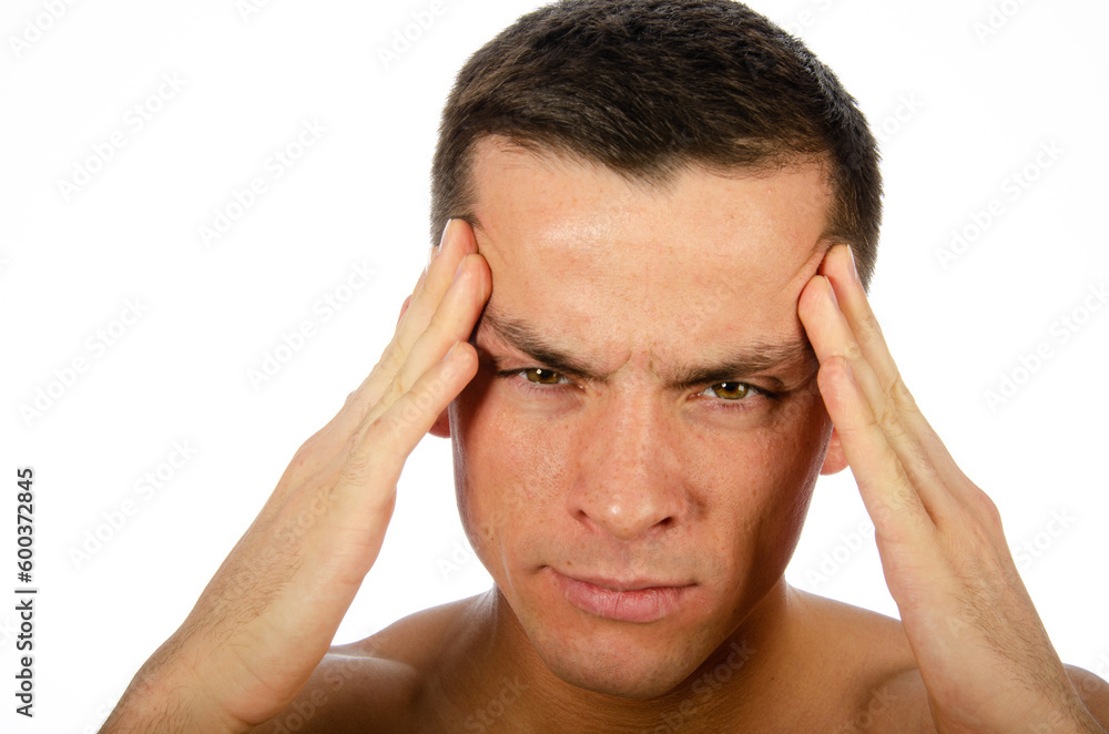 Pain. Young attractive man and health problems. Pain. Young attractive man and health problems.