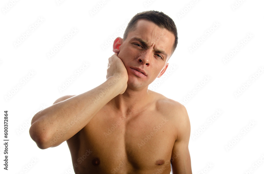 Pain. Young attractive man and health problems. Pain. Young attractive man and health problems.