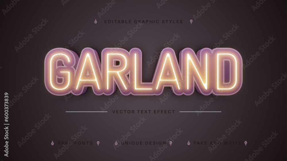 Fototapeta Garland - Editable Text Effect, Font Style