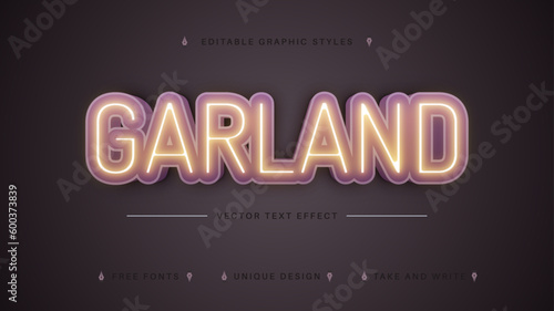 Fototapeta Garland - Editable Text Effect, Font Style