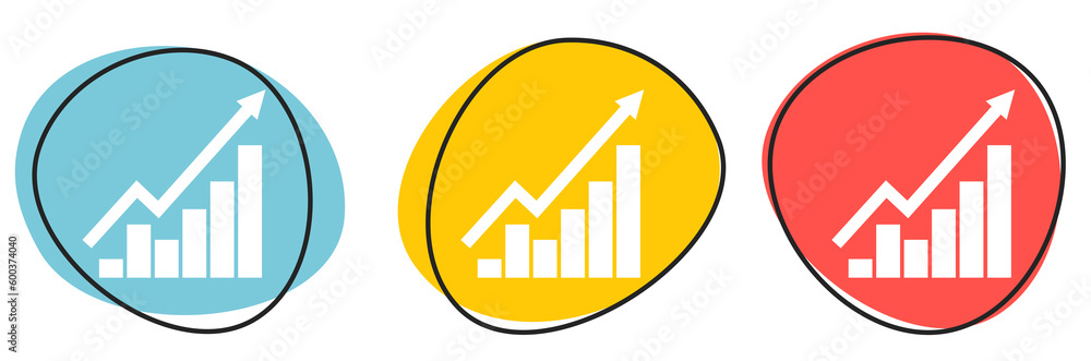 Button Banner für Website oder Business: Business Erfolg oder Chart mit Pfeil Button Banner für Website oder Business: Business Erfolg oder Chart mit Pfeil