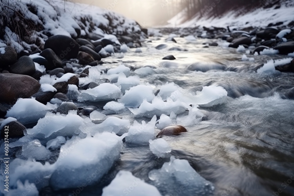 illustration,winter mountain ice currents,generative ai. illustration,winter mountain ice currents,generative ai.