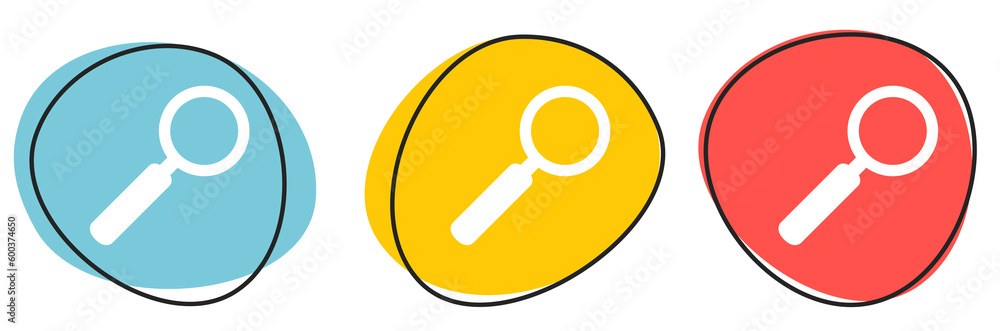 Button Banner für Website oder Business: Lupe oder Suchen Button Banner für Website oder Business: Lupe oder Suchen
