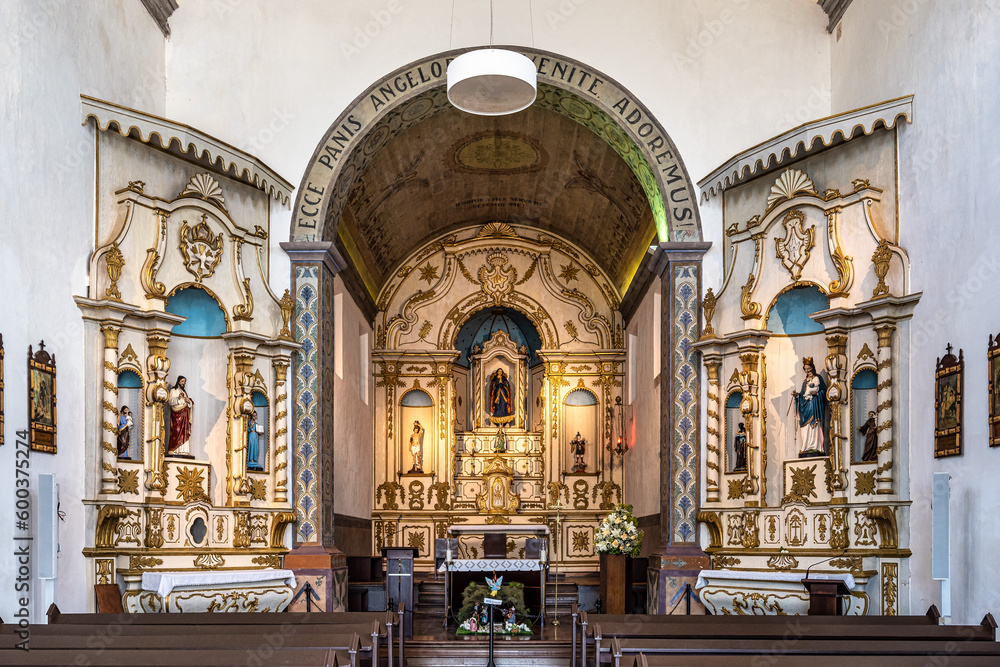 Interior of Nossa Senhora da Lapa Church at Ribeirao da Ilha, Florianopolis, Santa Catarina in Brazil