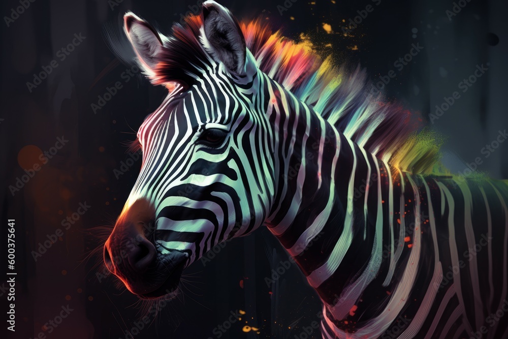 Zebra closeup animal. Generate Ai