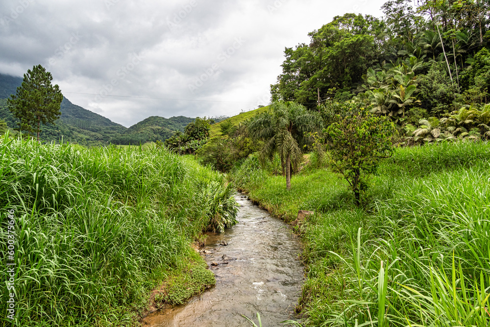 Green fields and meadows in the countryside of Pomerode, Santa Catarina in Brazil Green fields and meadows in the countryside of Pomerode, Santa Catarina in Brazil