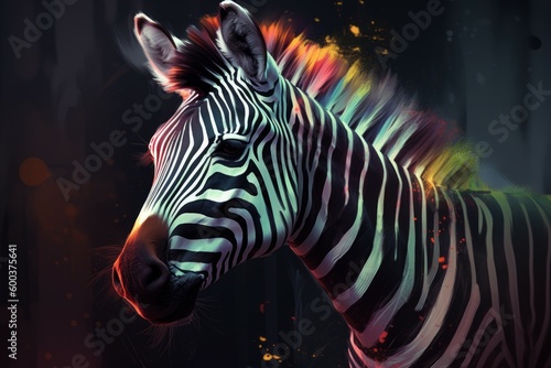 Zebra closeup animal. Generate Ai