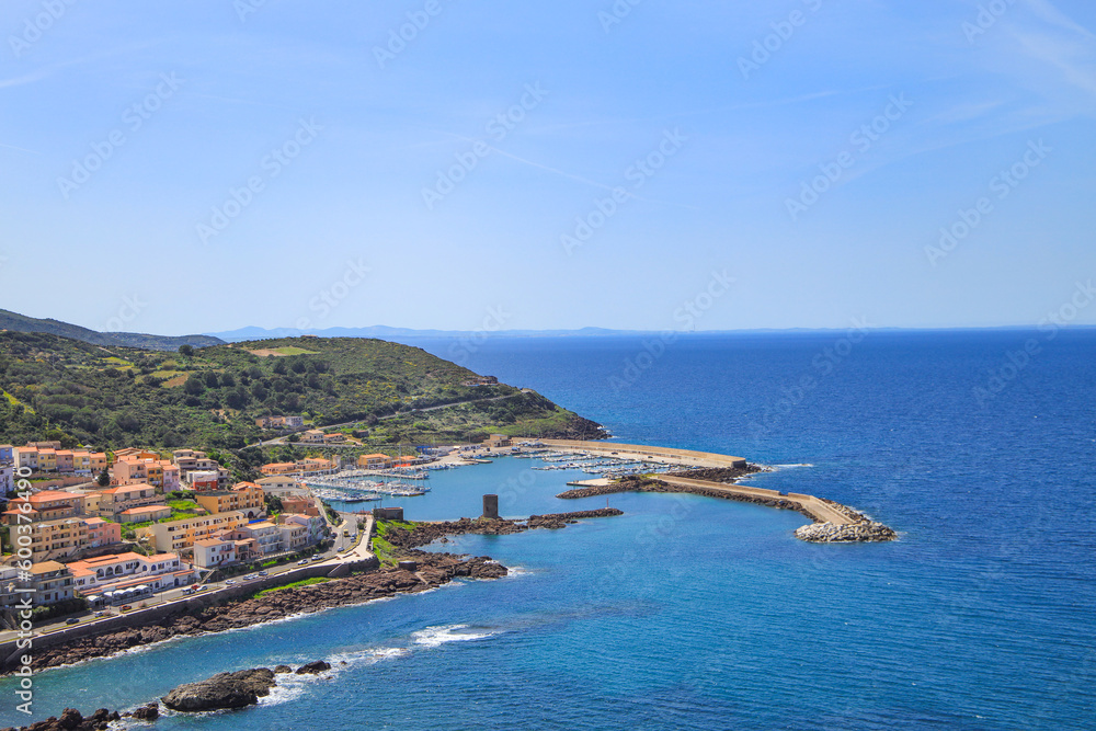 A beautiful view at Castelsardo and the marina, Sardinia