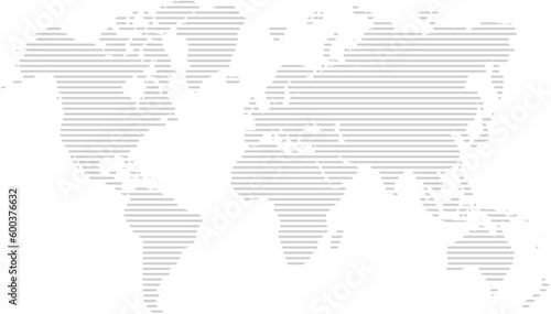 globe maps straight lines version - grey
