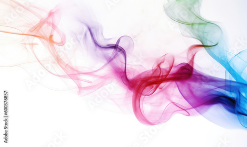 Abstract colorful smoke background on white. Generative AI