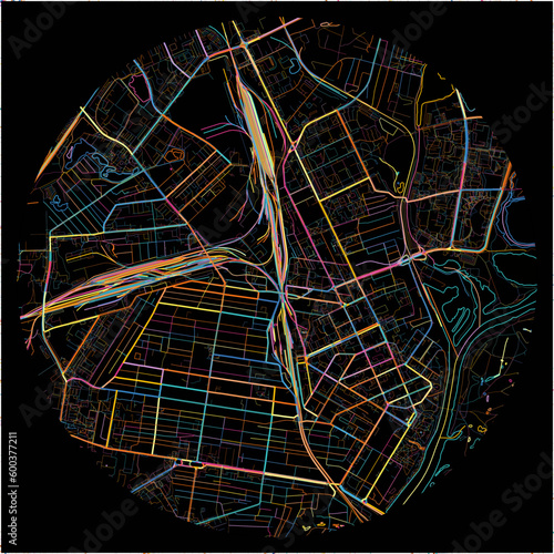 Colorful Map of Gomel, Voblasć with all major and minor roads.