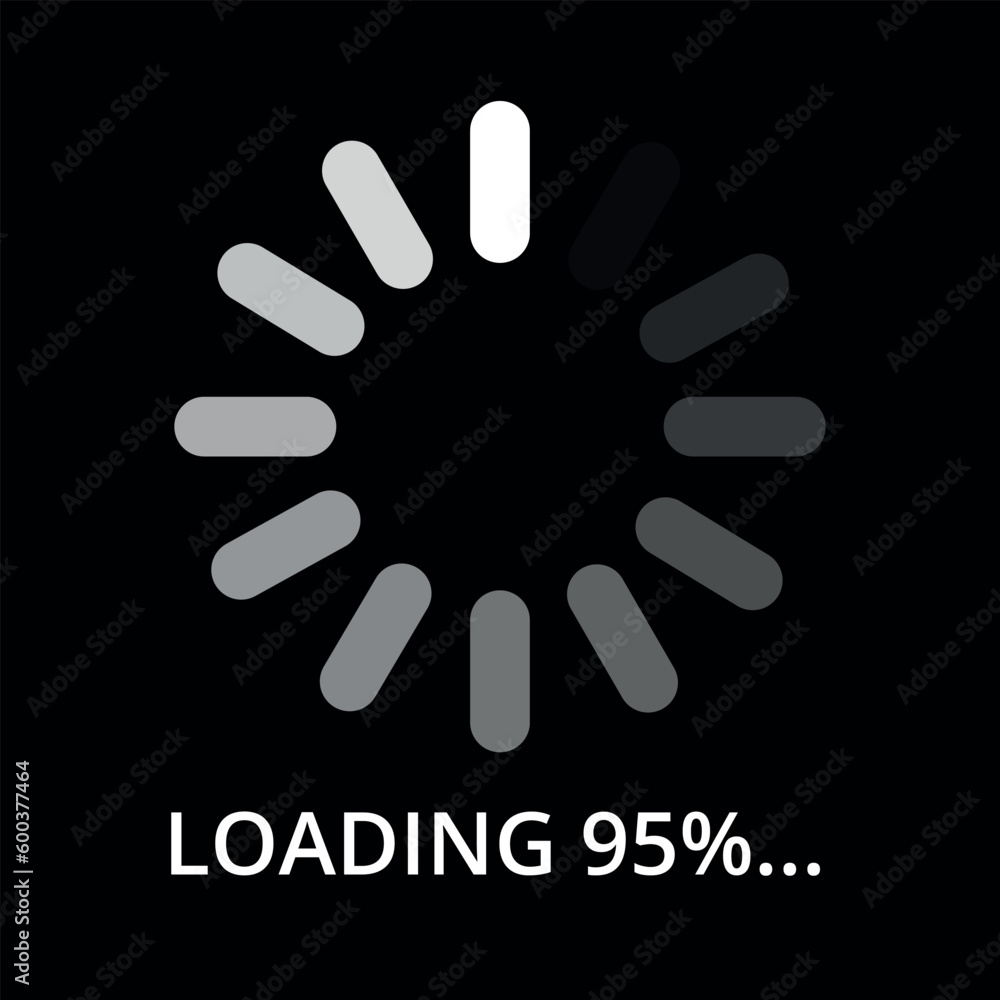 Vector illustration of internet page loading progress, 95% loading. Vector illustration of internet page loading progress, 95% loading.
