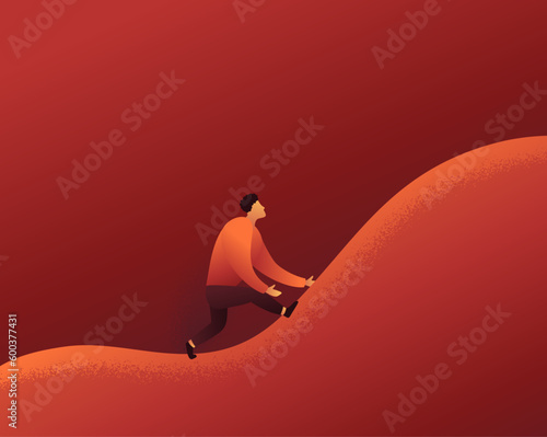 Character climbing uphill - Personal development
