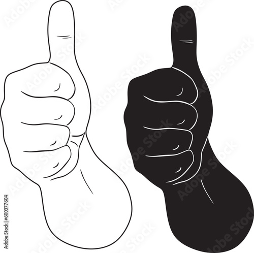 Thumb up and down vector design. Okay with finger