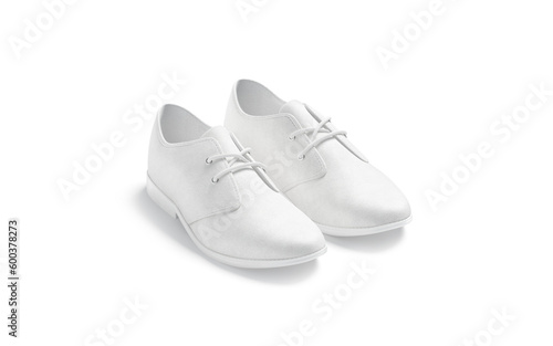 Blank white casual shoes mockup, side view