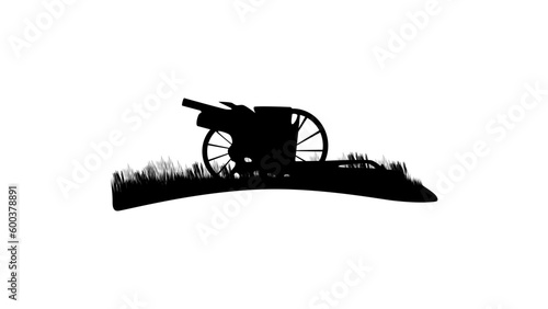 old cannon on the battlefield