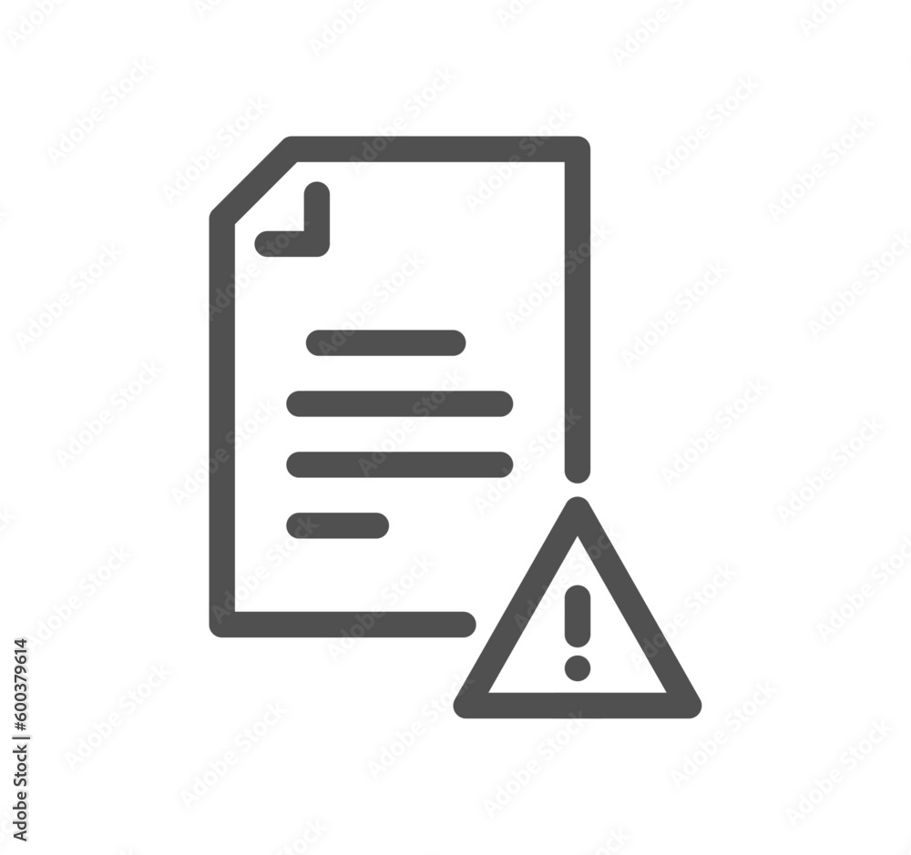 Document and paperwork icon outline and linear vector. Document and paperwork icon outline and linear vector.