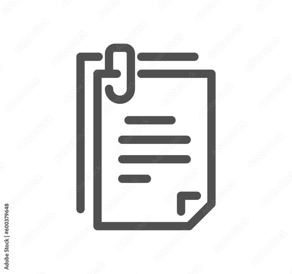 Document and paperwork icon outline and linear vector. Document and paperwork icon outline and linear vector.