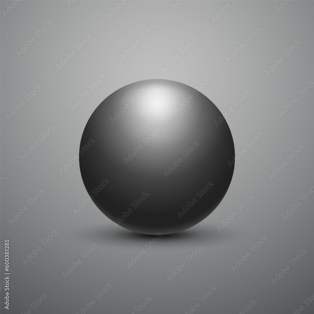 Black ball. Sphere on a dark background. Vector for your graphic design. Black ball. Sphere on a dark background. Vector for your graphic design.