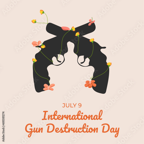 Vector Illustration for International Gun Destruction Day