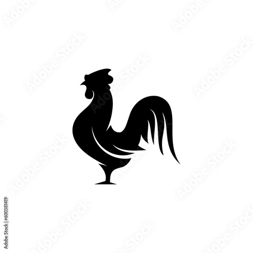 flat rooster icon silhouette illustration vector