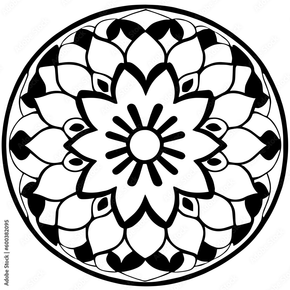 Flower clipart vector design black and white Flower clipart vector design black and white