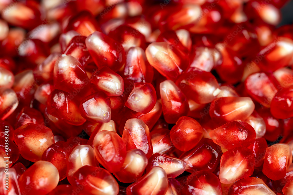 Red ripe pomegranate seeds with lots of juice Red ripe pomegranate seeds with lots of juice