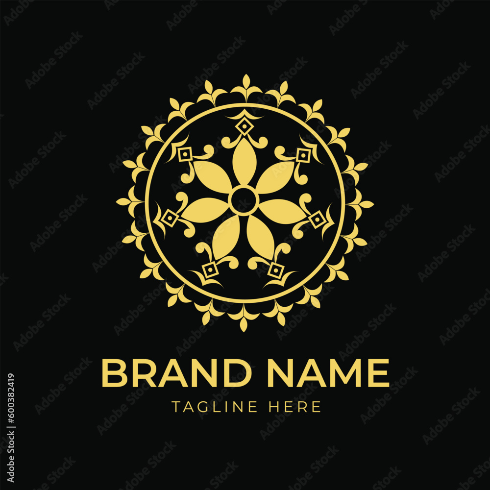 Elegant mandala logo design vector template