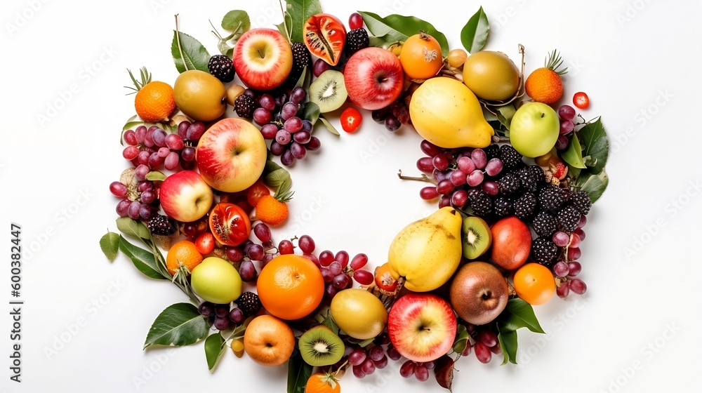 Fruits frame, generative AI Fruits frame, generative AI