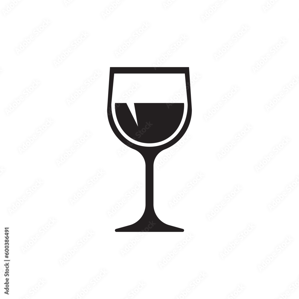 Vine cocktail icon, drink glass Vine cocktail icon, drink glass