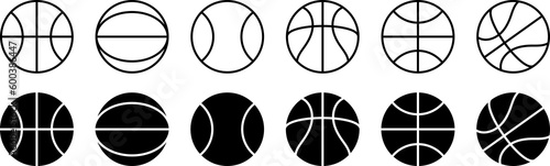 Set of basketball ball icons