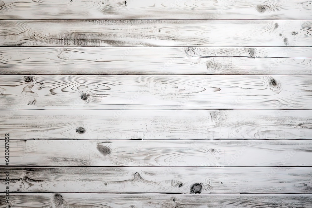 Naklejka premium White Wood Background Texture with Vintage Plank Board Pattern. Generative AI illustrations