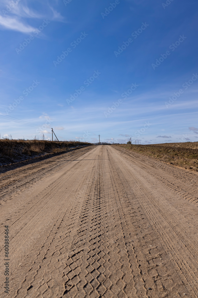 Fototapeta premium dangerous road for cars in the winter cold season