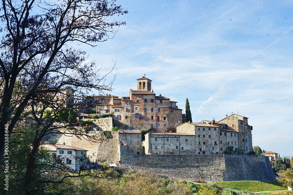 View of the ancient medieval village of Anghiari, Tuscany, Italy