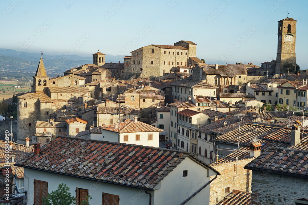 View of the ancient medieval village of Anghiari, Tuscany, Italy
