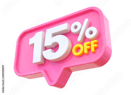 15 Percent Discount Sale Off Sign