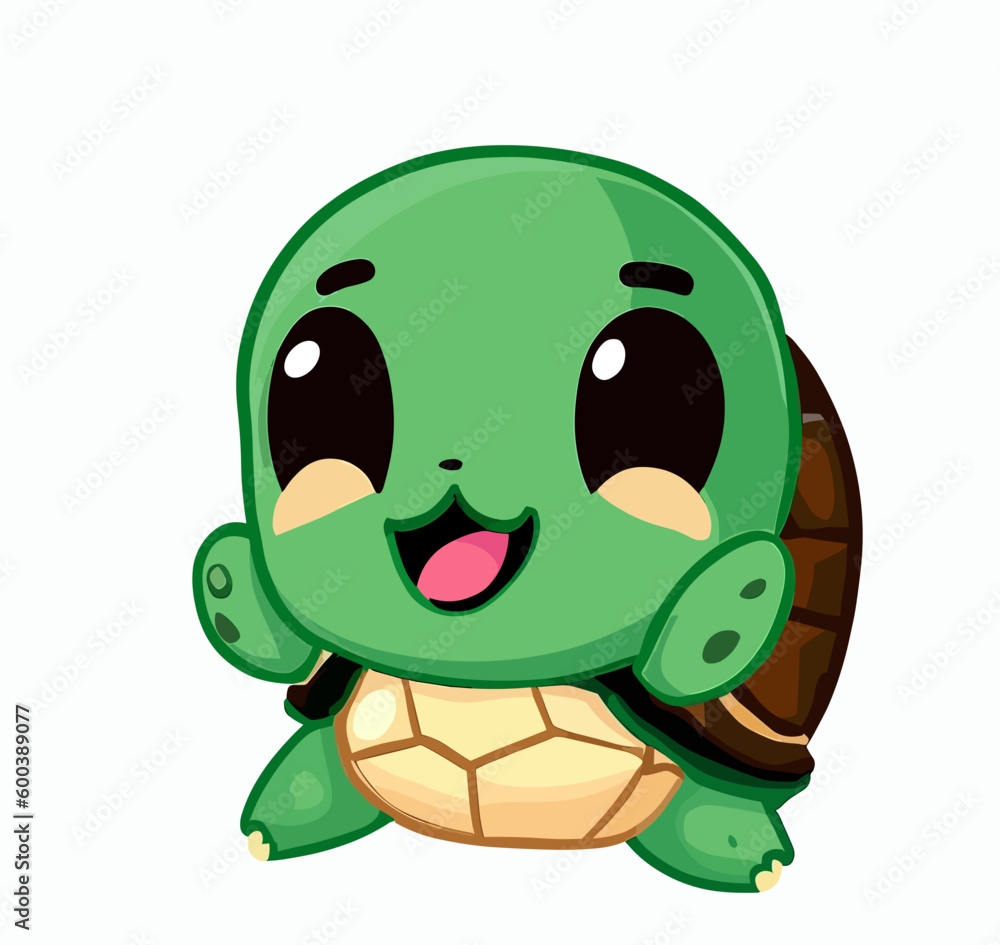 Obraz premium Cute little happy smiling turtle
