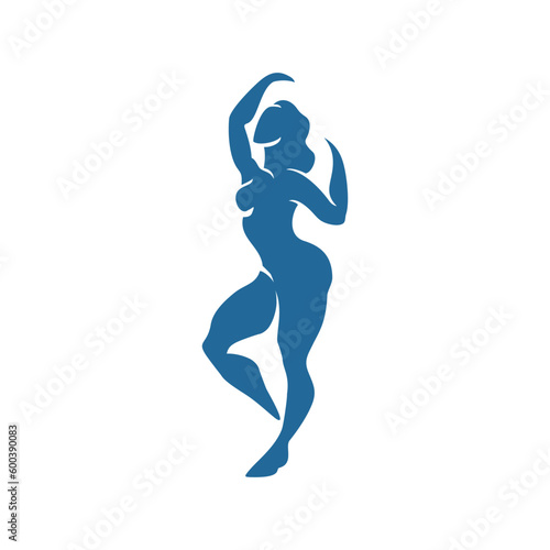 Abstract art of female silhouette Matisse inspired contemporary style vector illustration