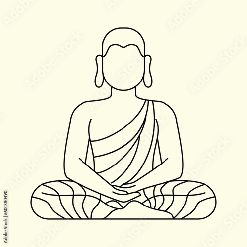 buddha icon vector design illustration line art. eps 10