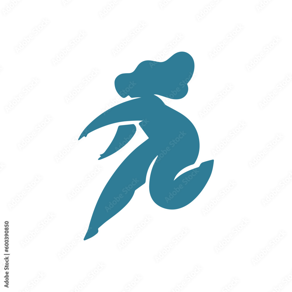 Abstract art of dance chubby female silhouette Matisse inspired contemporary style vector illustration Abstract art of dance chubby female silhouette Matisse inspired contemporary style vector illustration
