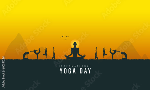 International yoga day, vector illustration  © The Deep Designer