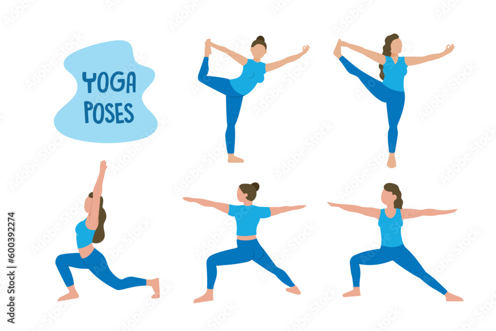 Flat international yoga day poses and exercises collection Flat international yoga day poses and exercises collection
