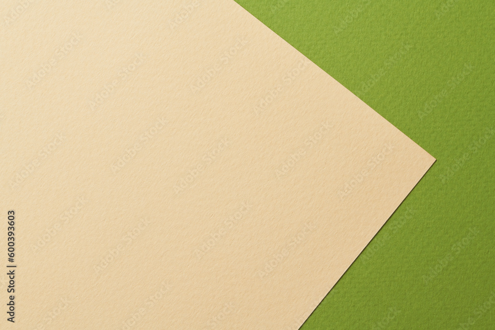 Rough kraft paper background, paper texture beige green colors. Mockup with copy space for text Rough kraft paper background, paper texture beige green colors. Mockup with copy space for text