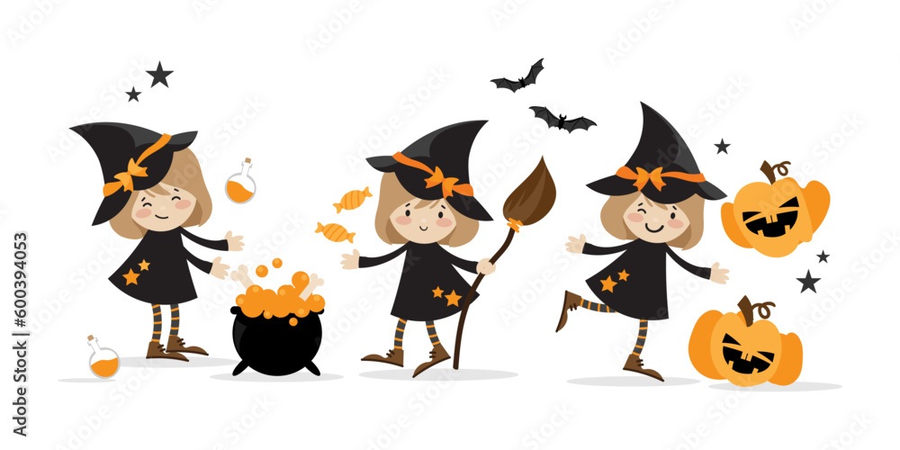 Halloween little witches collection. Halloween little witches collection.
