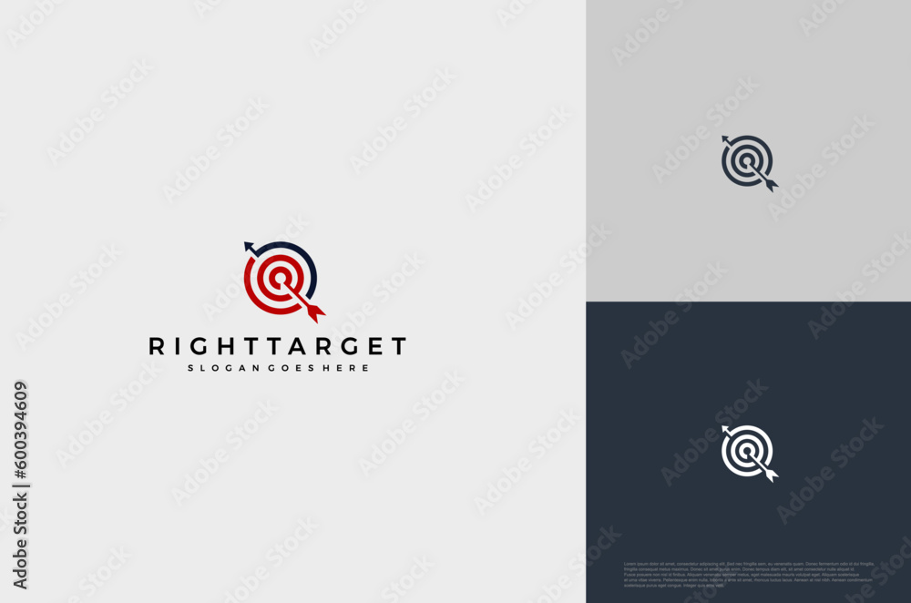Simple arrow center target poin logo concept. Vector Illustration Simple arrow center target poin logo concept. Vector Illustration