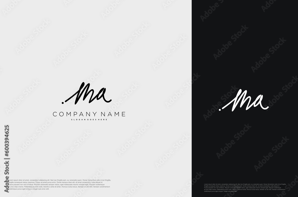 Initial Letter MA Logo monogram typography for business name. Vector logo inspiration
