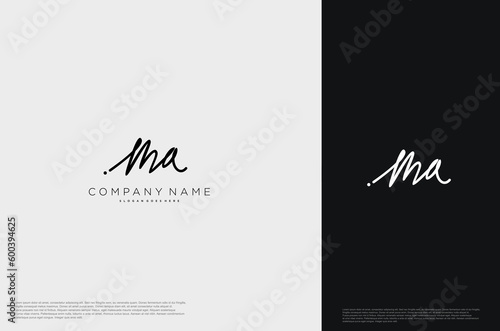 Initial Letter MA Logo monogram typography for business name. Vector logo inspiration